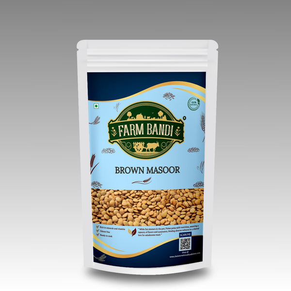 Brown Masoor Dal 2.5 kgs - Farm Bandi